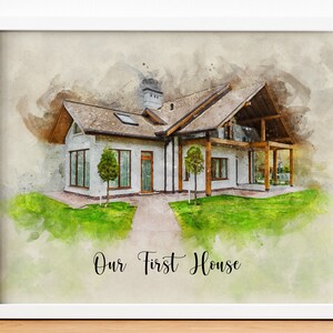 New Home and Housewarming Gift, Custom House Portrait, First Home Gift, Sketch House Portrait, House Drawing From Photo, New Homeowner Gift