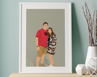 Custom Faceless Photo, Drawing Gift for Him, Faceless Portraits for Profile Picture, Hand Drawn Faceless Portrait, Drawing from Photo