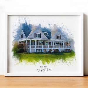 Custom House Portrait, House Drawing Illustration, Christmas Gift, Wedding Venue Painting, Personalized Housewarming Gift, First Home Gift