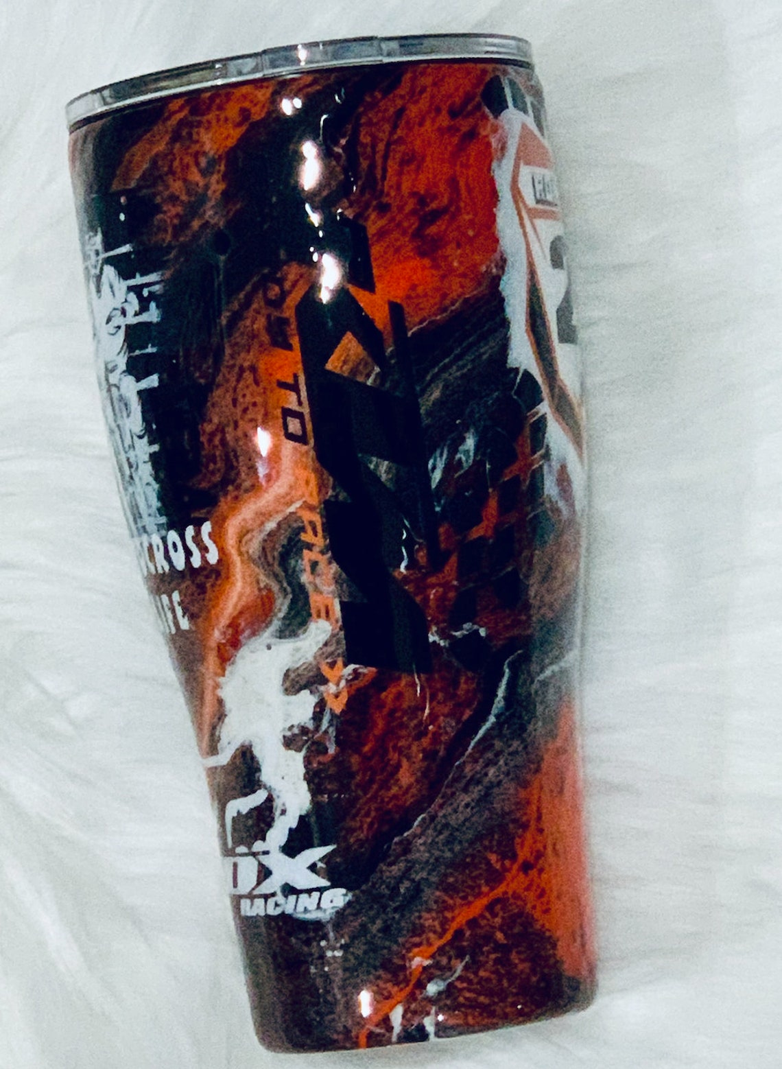 Motocross Dirt Bike Themed Stainless Steel Tumbler Etsy