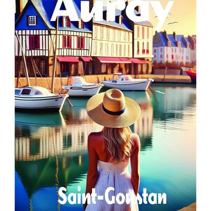 SAINT GOUSTAN AURAY Poster de criação única, encontre todos os locais de culto da Bretanha, Morbihan, Finistère, Île et Vilaine