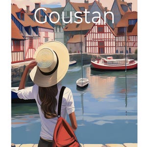 SAINT GOUSTAN AURAY Poster de criação única, encontre todos os locais de culto da Bretanha, Morbihan, Finistère, Île et Vilaine