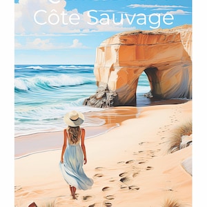 QUIBERON PORT BLANC Poster unique creation, find all the cult places of Brittany, Morbihan, Finistère, Île et Vilaine