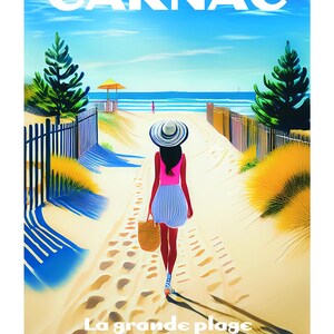 CARNAC PLAGE Poster einzigartige Kreation, alle Kultorte der Bretagne, Morbihan, Finistère, Ile et Vilaine, Côte d'Armor