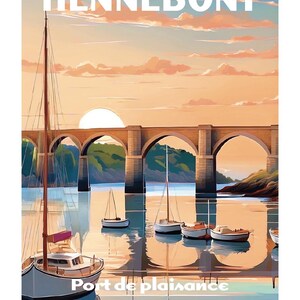 HENNEBOND Poster einzigartige Kreation, finden Sie alle Kultorte der Bretagne, Morbihan, Finistère, Île et Vilaine