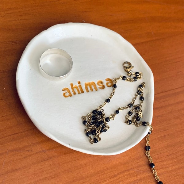 Ahimsa jewelry dish / Trinket dish / Ring dish