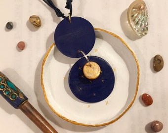 Moon and Starry Sky Necklace / Moon Necklace