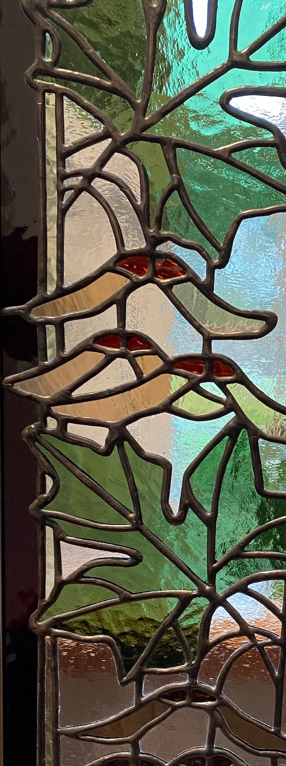Vertical Maple Leaf Stained Glass Window Panel - Etsy