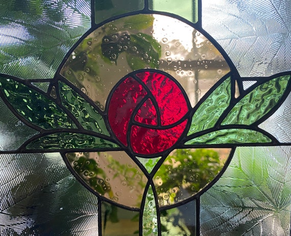 Stained Glass Mackintosh Rose Panel - Etsy