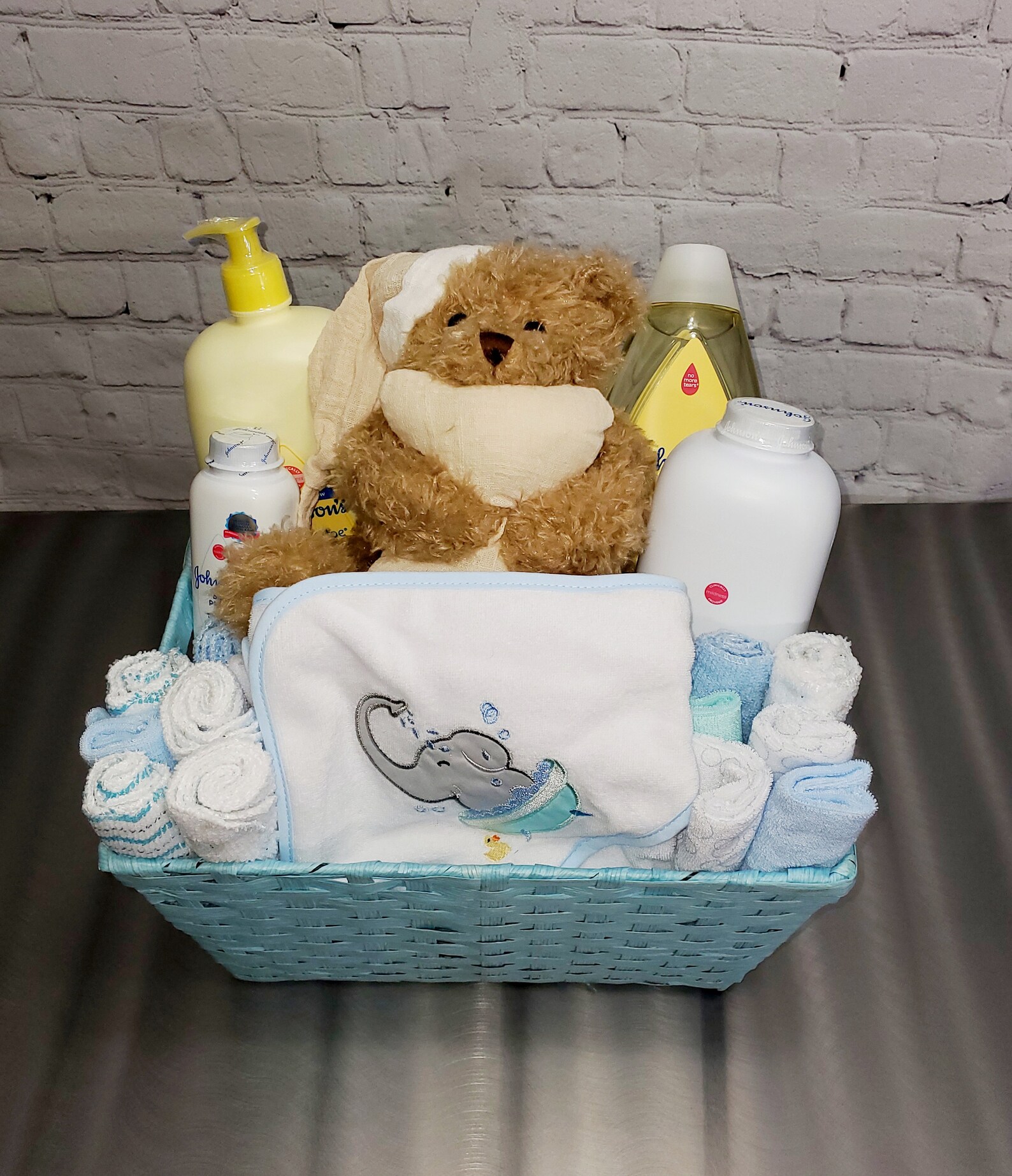 Baby Bath Gift Basket Boy Etsy
