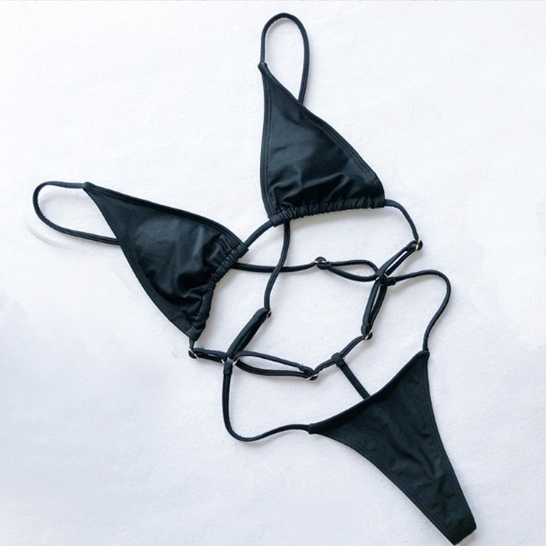 Monokini Thong Bikini Sexy One Piece Thong Swimsuit Etsy