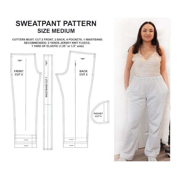 SWEATPANT PATTERN SIZE M