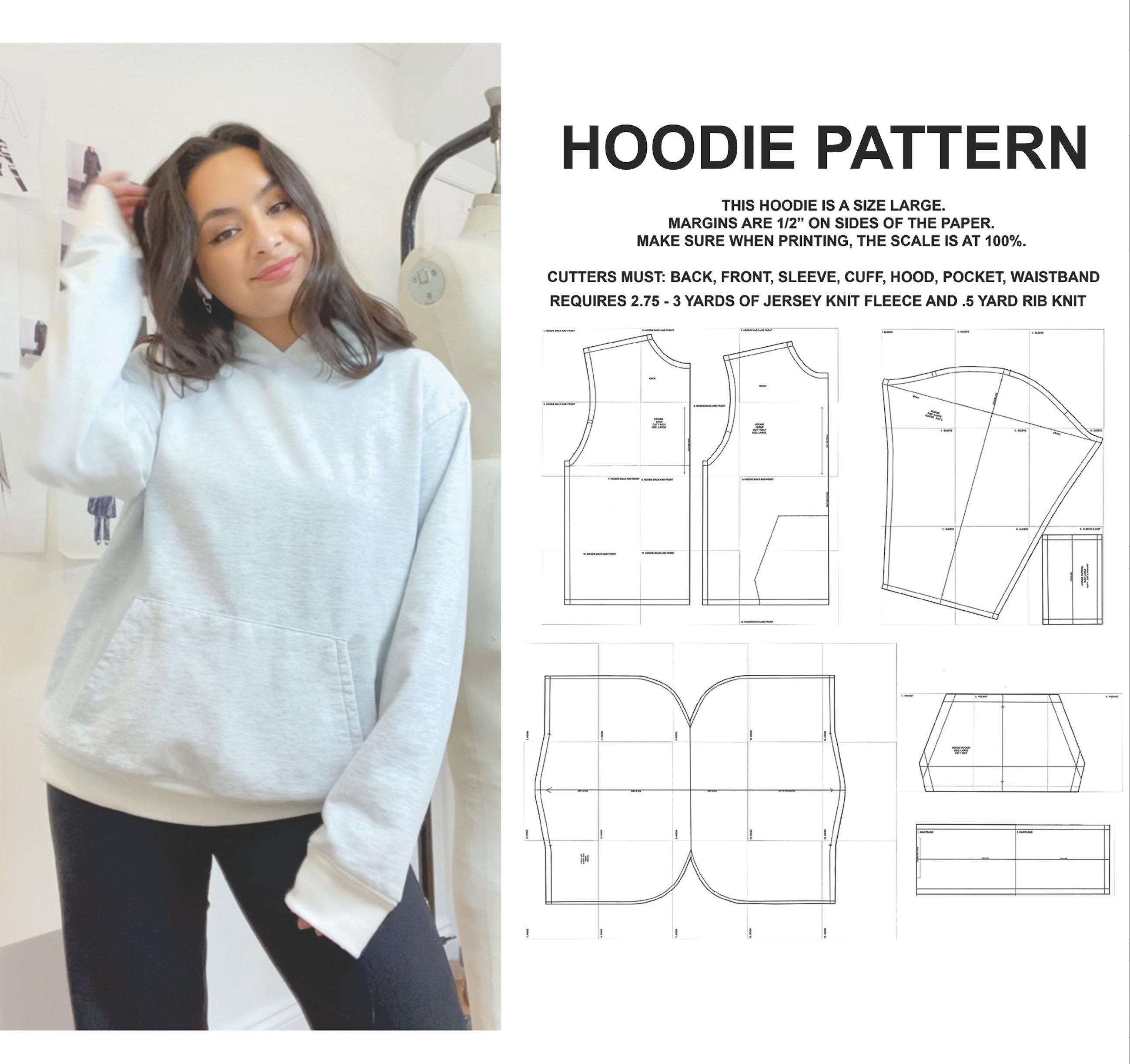 Hoodie Sewing Template