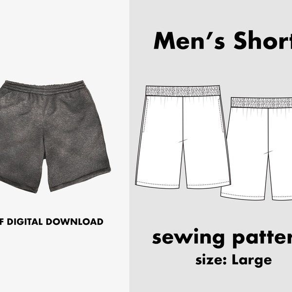 Men's Shorts PDF Pattern Size: Large