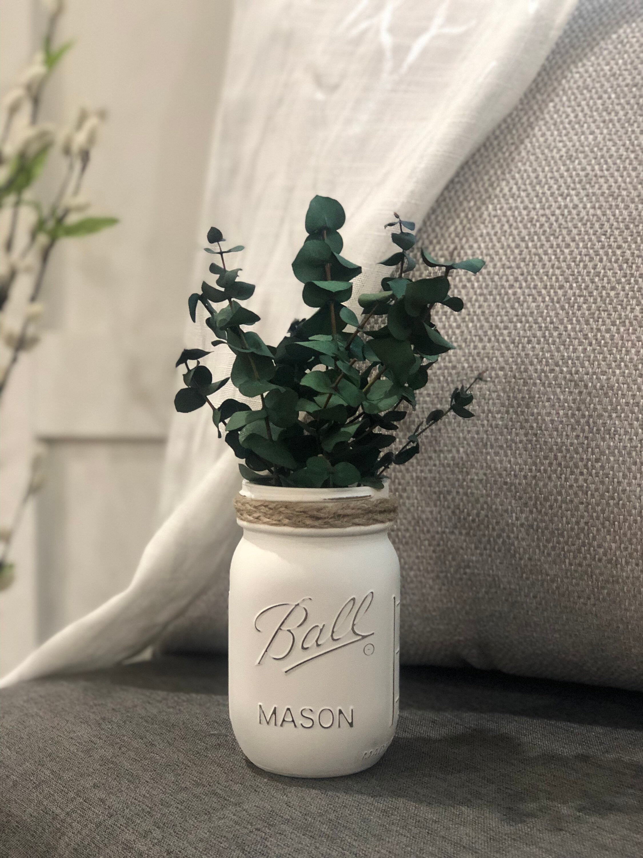 Handcrafted Mason Jar With Dried Eucalyptus Etsy UK