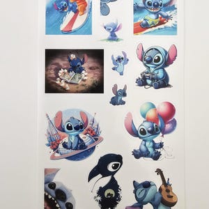 Personalisierter Stich-Aufkleber, Lilo und Stitch Sticker-Bogen, perfektes Geschenk, Scrapbooking-Aufkleber, Label-Aufkleber, Bullet-Journal-Aufkleber