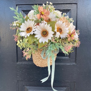 Fall Basket Wreath for Front Door ,  Fall Wreath for front door,  Home Decor Wreath, Fall  Wreath, Housewarming Gift, Mother’s Gift