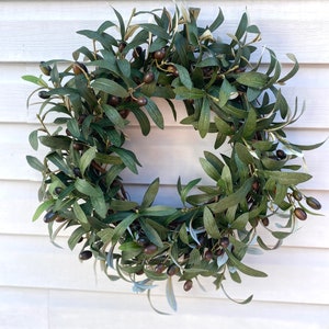 Olive  Wreath for Front Door, Year  Round Wreath,  Front Door Wreaths , Olive Wreaths ,Country Cottage, Front Porch Decor, Housewarming Gift