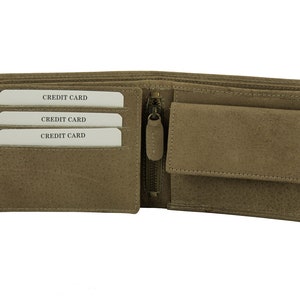 Classic FAIRTRADE wallet made of eco-leather in beige brown, handmade - 3-in8-25-031-20