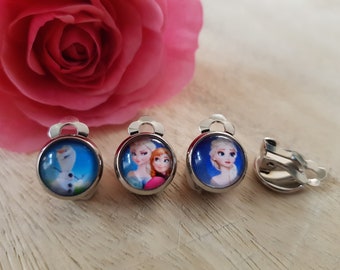 Süße Ohrclips für Kinder Mädchen von Eiskönigin Frozen Elsa Anna Olaf Ohrringe Ohrstecker