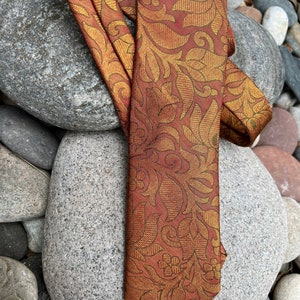 Gold and Bronze Tie, Handcrafted Men's Necktie