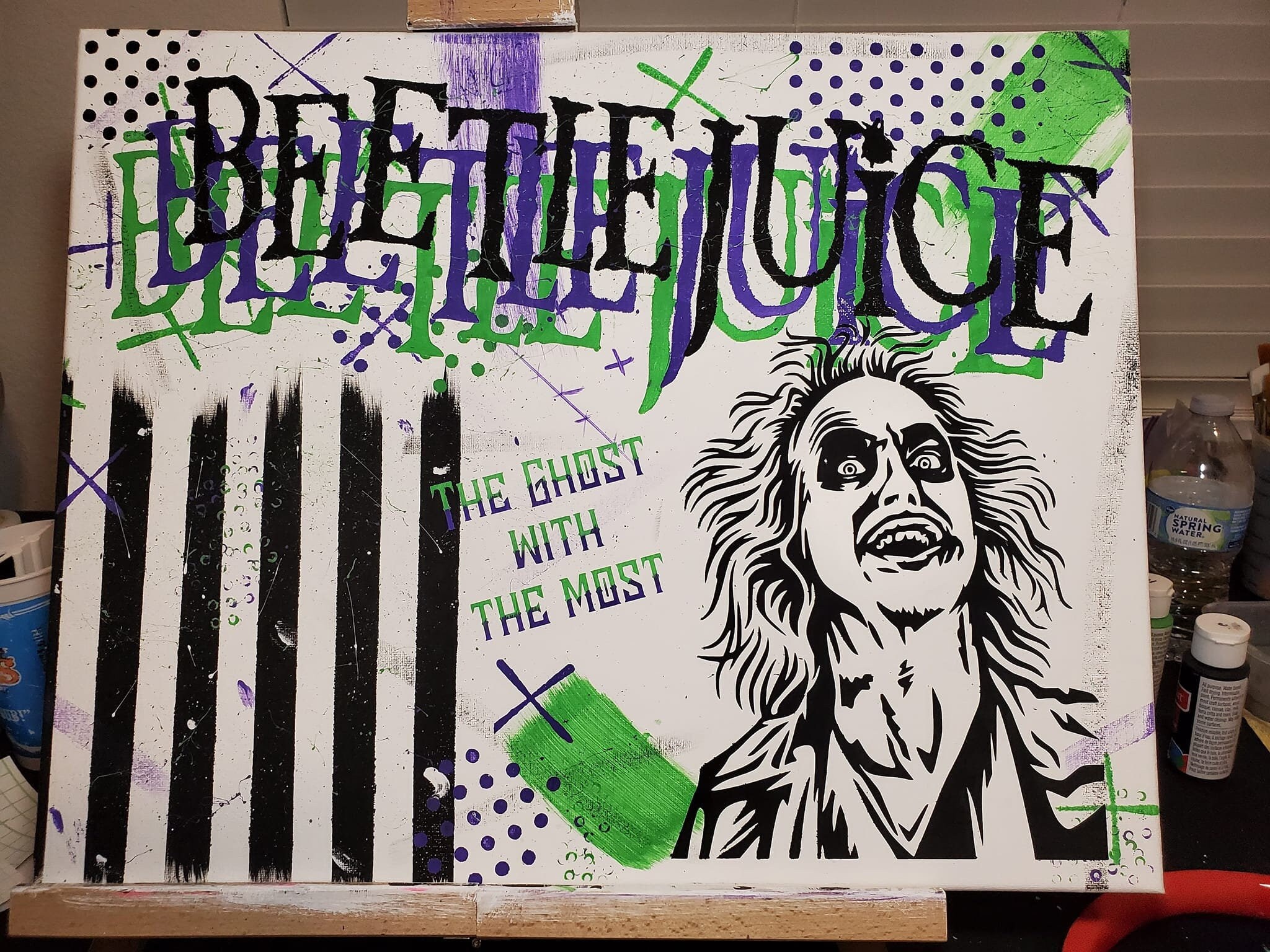 Beetlejuice Abstract Painting Etsy
