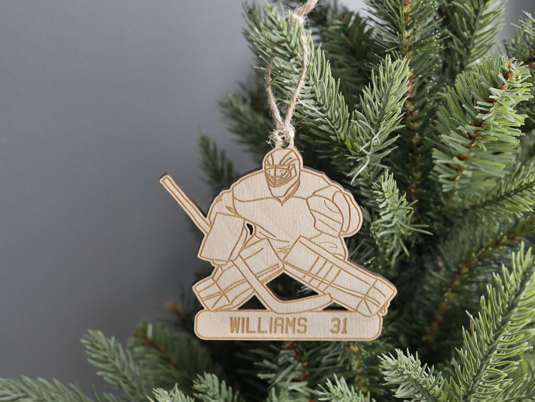 GOALIE Hockey Ornament Custom Engraved Name & Jersey Number Etsy