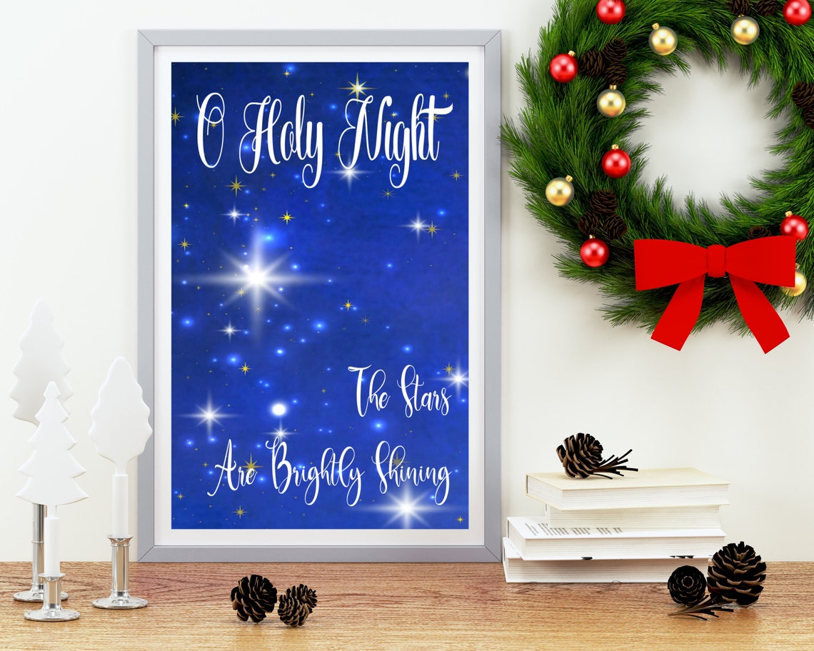 O Holy Night Printable Art/Printable Wall Art/ Seasonal Wall - Etsy France