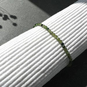 Armband Turmalin grün 3mm facettiert, Schutzstein für Körper, Geist und Seele Bild 8