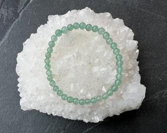 Bracelet Aventurine A-quality green 4 mm, strength bracelet for more harmony and relaxation