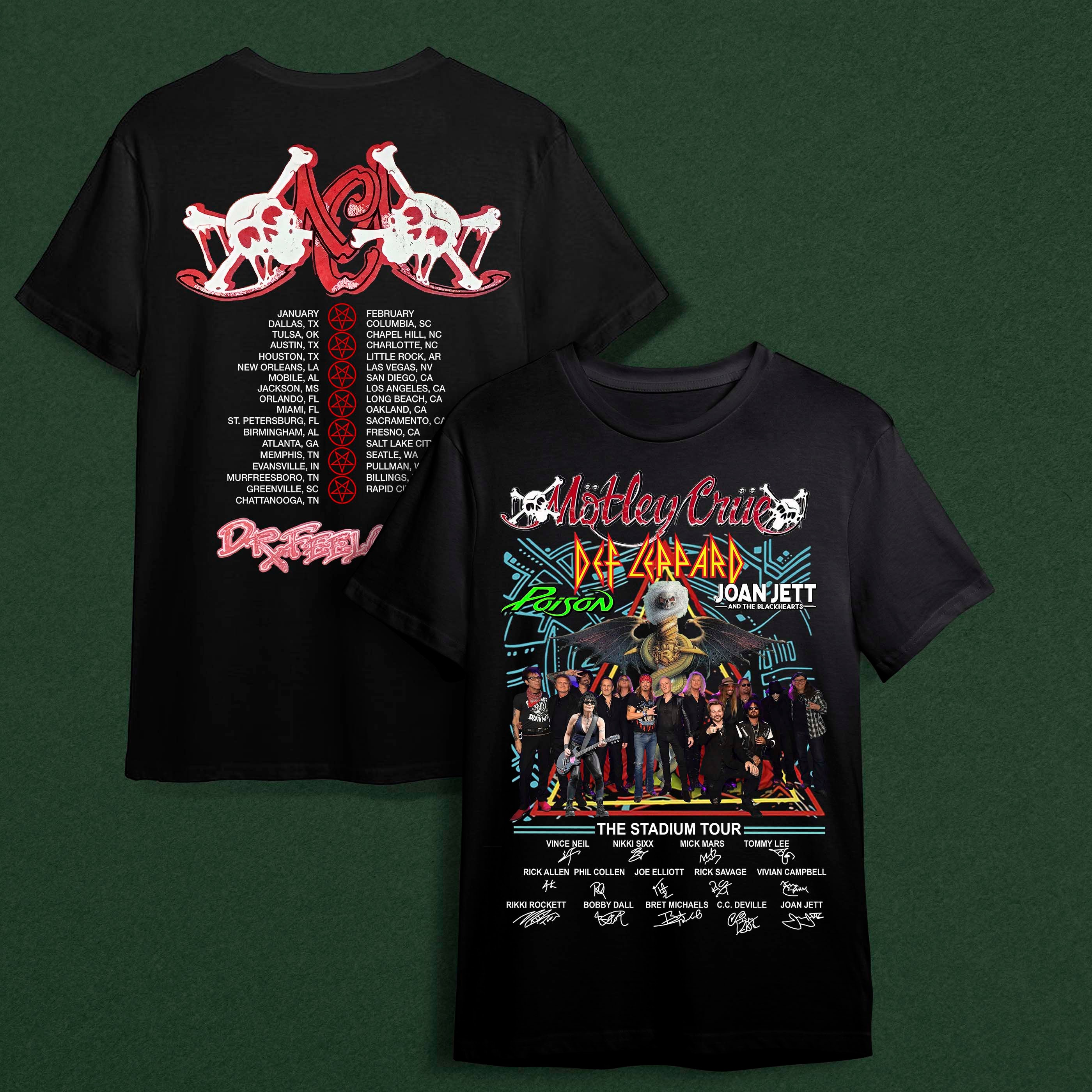 Discover The Stadium Tour 2022  Motley Crue Zweiseitiges T-Shirt