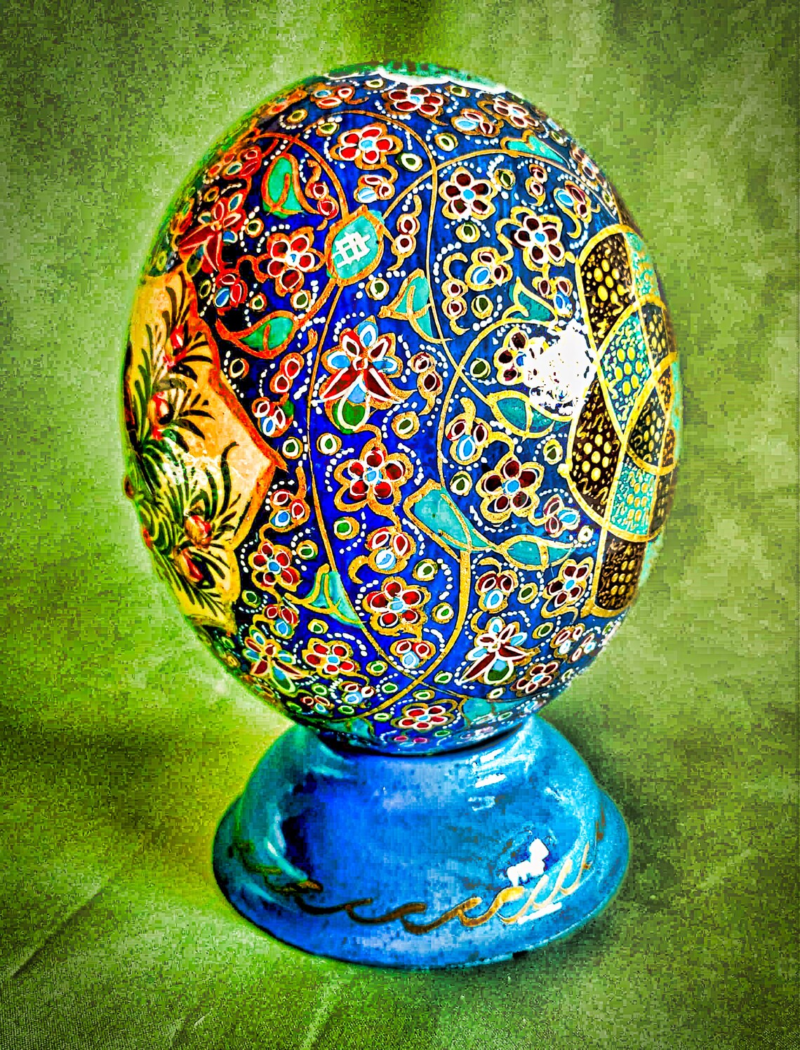 Hand Painted Ostrich Egg Easter Natural Ostrich Egg Etsy