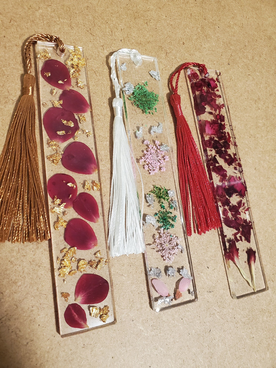 Handmade Medium Epoxy Resin Bookmark with Real Pressed Etsy