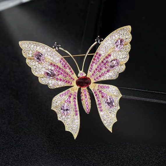 Crystal Butterfly Brooch Butterfly Brooch Pin for Women - Etsy