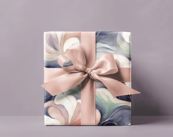 Abstract Wrapping Paper, Pastel Gift Wrap, Watercolor Wrapping Sheets, Birthday, Mother's Day, Anniversary