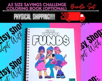 Libro de ahorros tamaño A5/Libro para colorear/Libro de ahorros para adolescentes/Desafío de ahorros para adultos/Ahorros para personas de bajos ingresos/Desafío de dinero/