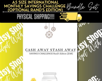 A5 Size International Savings Challenge Book| Rands Edition| Cash Envelopes Wallet| Wallet| International |Money Challenge| Sinking Funds