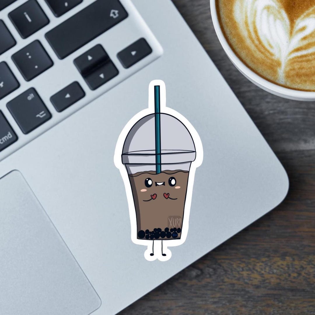 Rich Tea Computer Sticker Boba Tea Sticker: Weatherproof Vinyl Decal for Laptop, Water Bottle - Etsy