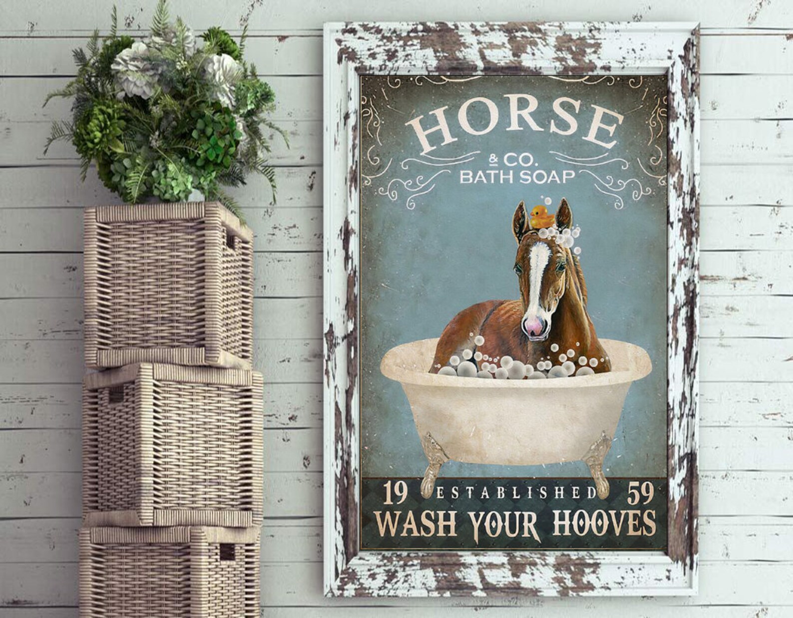 Bathroom Art Bathroom Wall Art Horse Co Bath Soap Poster Etsy