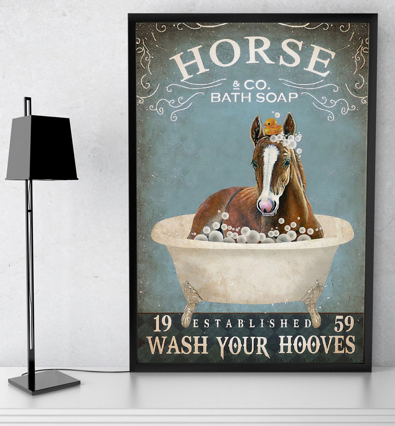 Bathroom Art Bathroom Wall Art Horse Co Bath Soap Poster Etsy