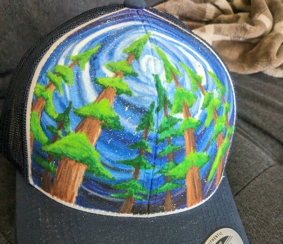 Hand Painted Hat - Tree Guides - Etsy