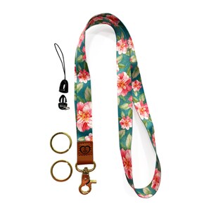 lanyard For keys ,ID CARD Badge holder & Loop hold phone camera Accessories, heart logo on leather , useful for nurse teacher