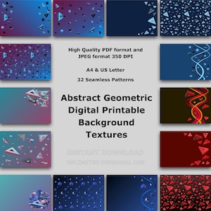 Abstract Geometric Patterns: 32 Seamless Background Textures (PDF & JPEG)