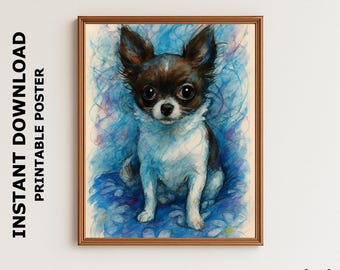Pop Art Chihuahua Poster | Abstrakter Hundedruck | Moderne Haustier Wandkunst | Sofort Download
