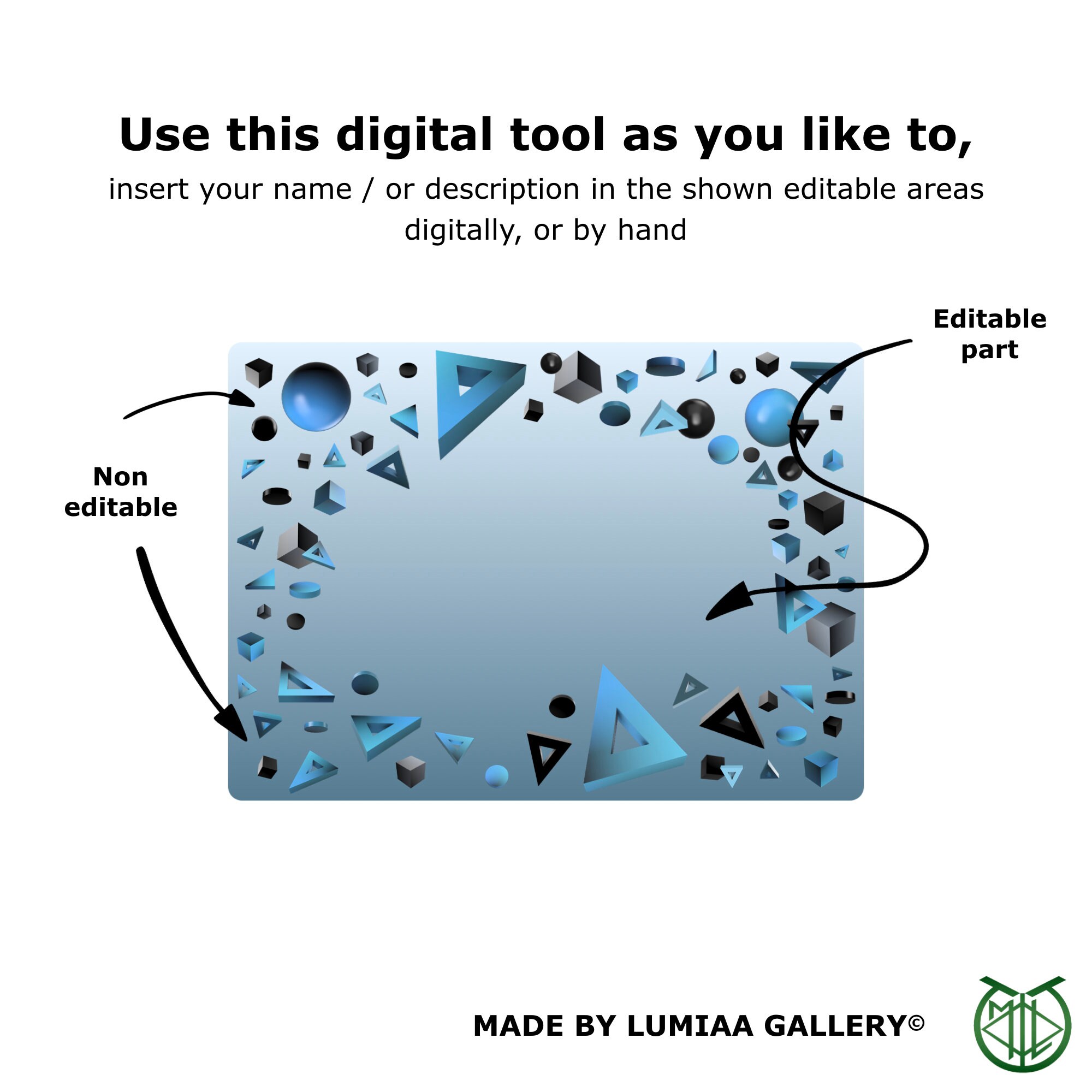 Digital Printable Editable Name Label Tag Card Sticker / Description ...