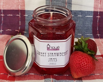 Vela de gel con mermelada de fresa dulce