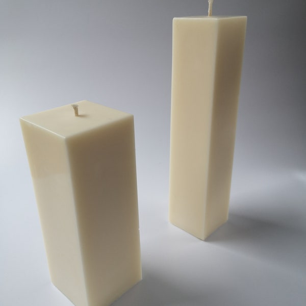 Square Rapeseed Pillar Candle