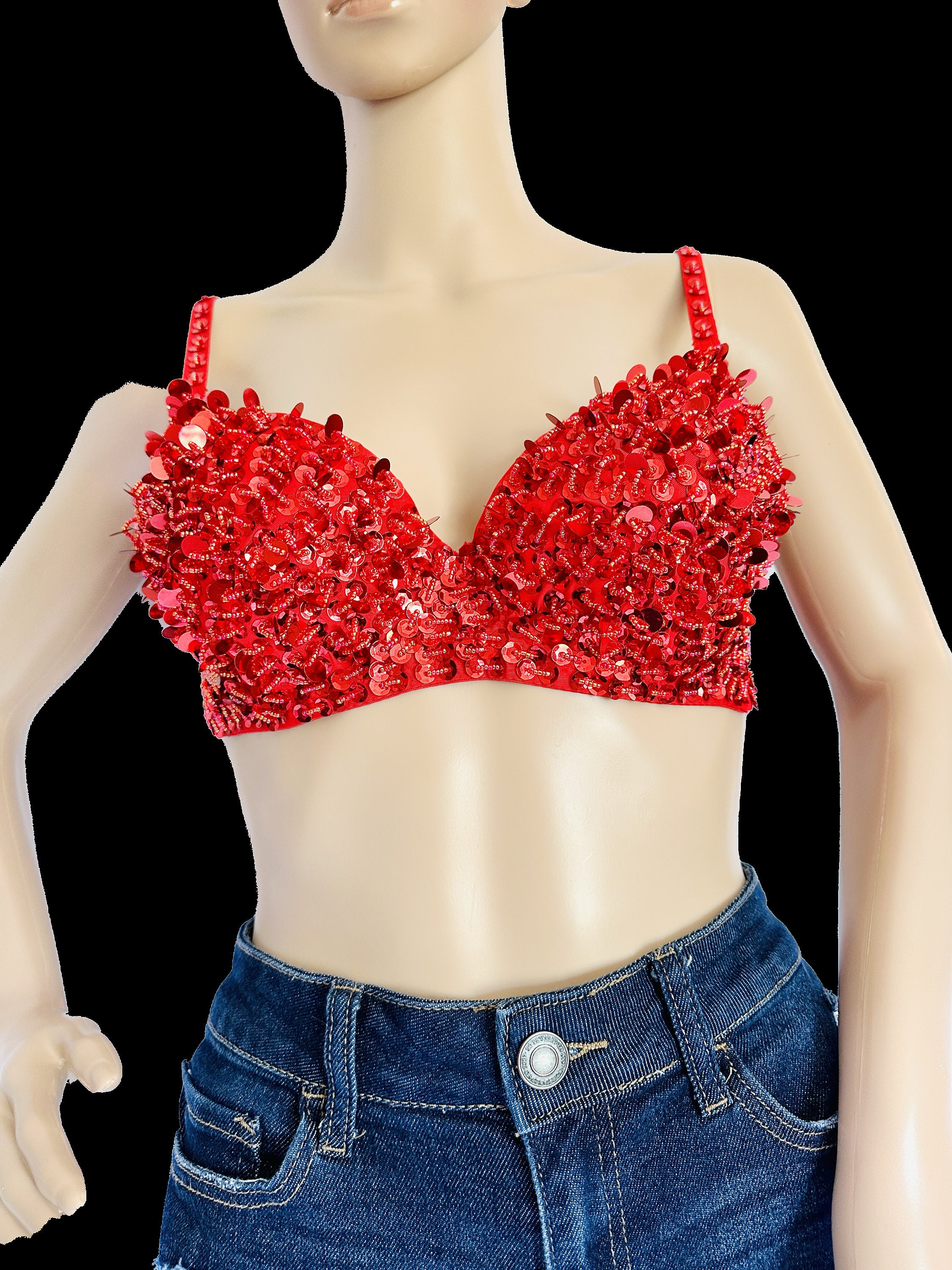 Harmony Sequin Bra Top (Rose Gold)