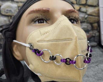 Face Mask Chain/ 7.5 Inches /Fits Bifold KN95/ Goth Punk
