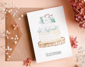Carte félicitations mariage, postcards with flowers wedding congratulations